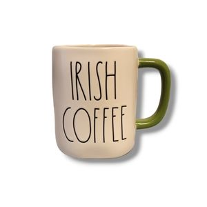 Rae Dunn IRISH COFFEE mug Green handle